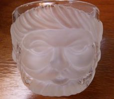 Teelichthalter  Waltherglas mit Nikolausgesicht %