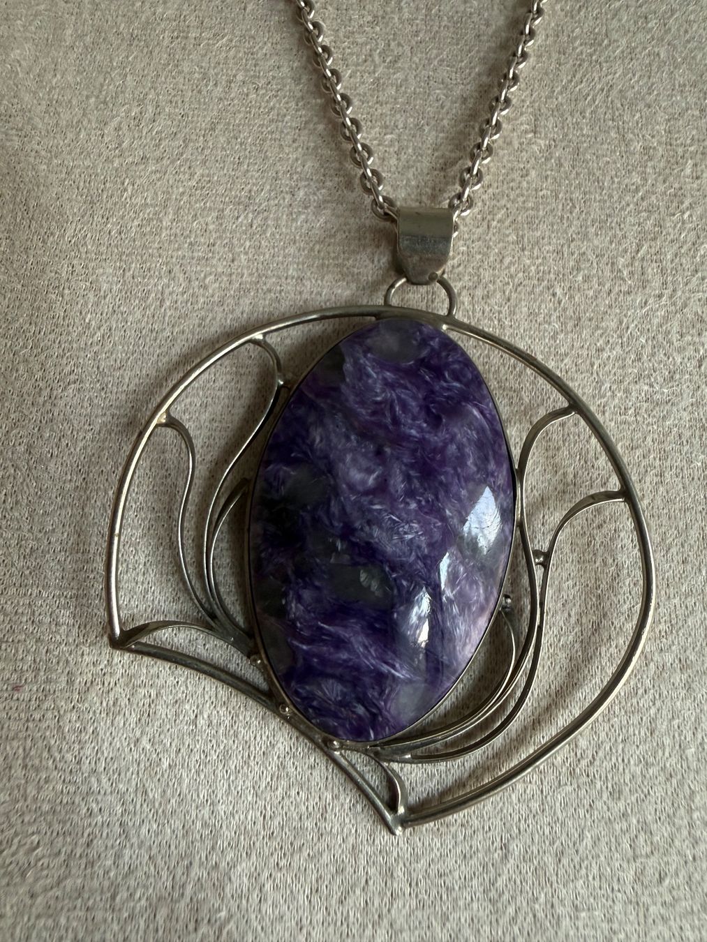 Catenine: Silber Kette 925 mit Charoit Anhänger – Usato da Spiegel b. Bern venduto da Rogger72 8