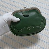 Grünes Portemonnaie Druckverschluss mit Lasche VINTAGE 60s