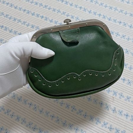 Grünes Portemonnaie Druckverschluss mit Lasche VINTAGE 60s