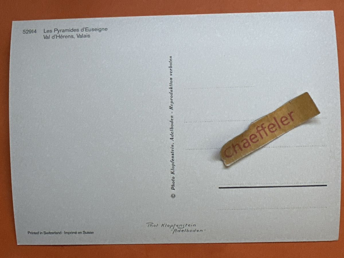 Cartoline postali: Les Pyramides d'Euseigne, Wallis 80er – Usato da Zürich venduto da Chaeffeler 1
