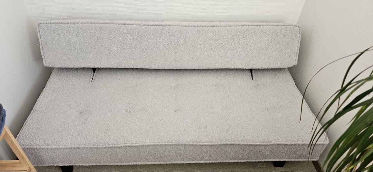 Sofas: Kleines Bettsofa fast Neu – Neu (gemäss Beschreibung) aus Saanenmöser von Biduburgdorf