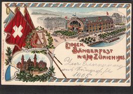 Prägekarte, Zürich Eidg. Sängerfest,1905