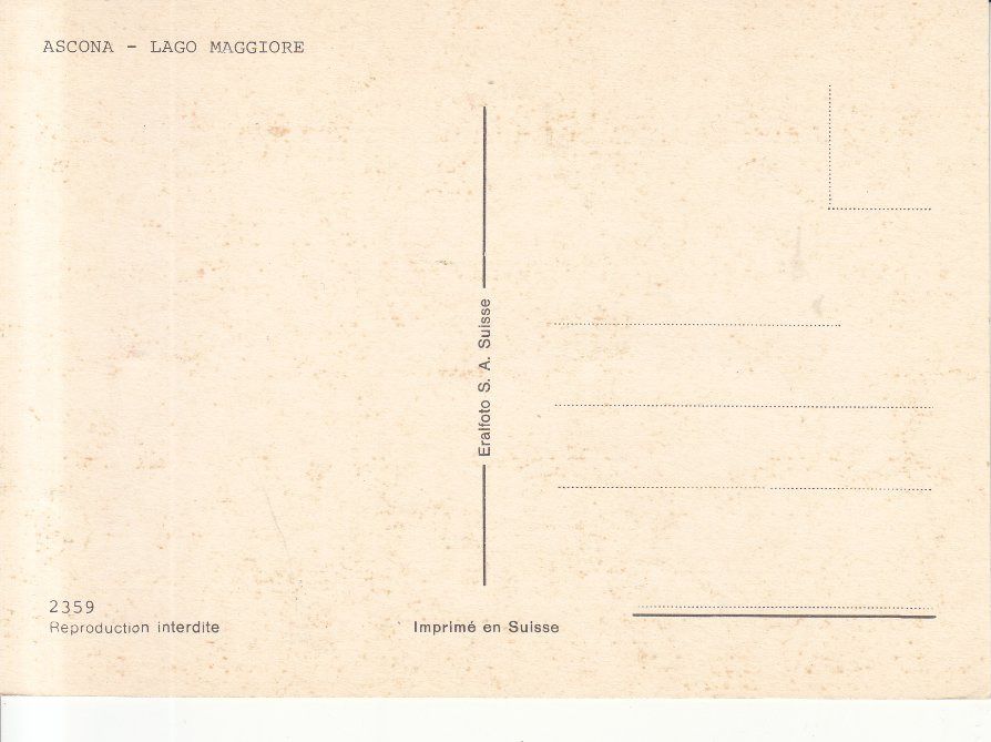 Cartoline postali: Ascona ca. 1970 – Usato da Bürglen TG venduto da StampGraf 1