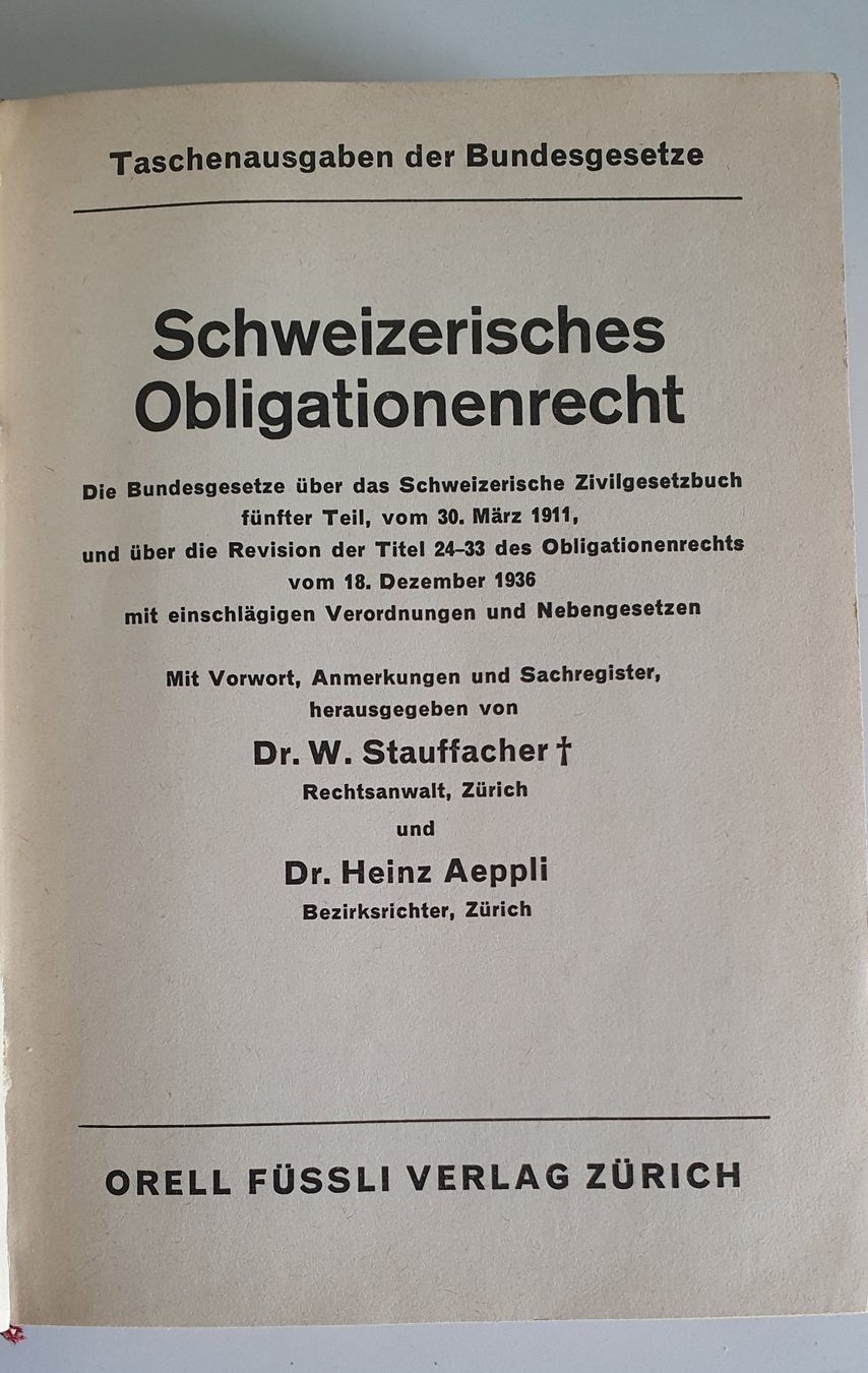 Libri: OR Schweizeres Obligationenrecht 1971 – Usato da Giswil venduto da online-Brockenhaus 3