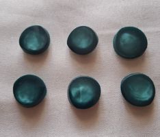 6er Set Knöpfe, Grünton, Durchmesser ca. 20 mm. leicht oval.