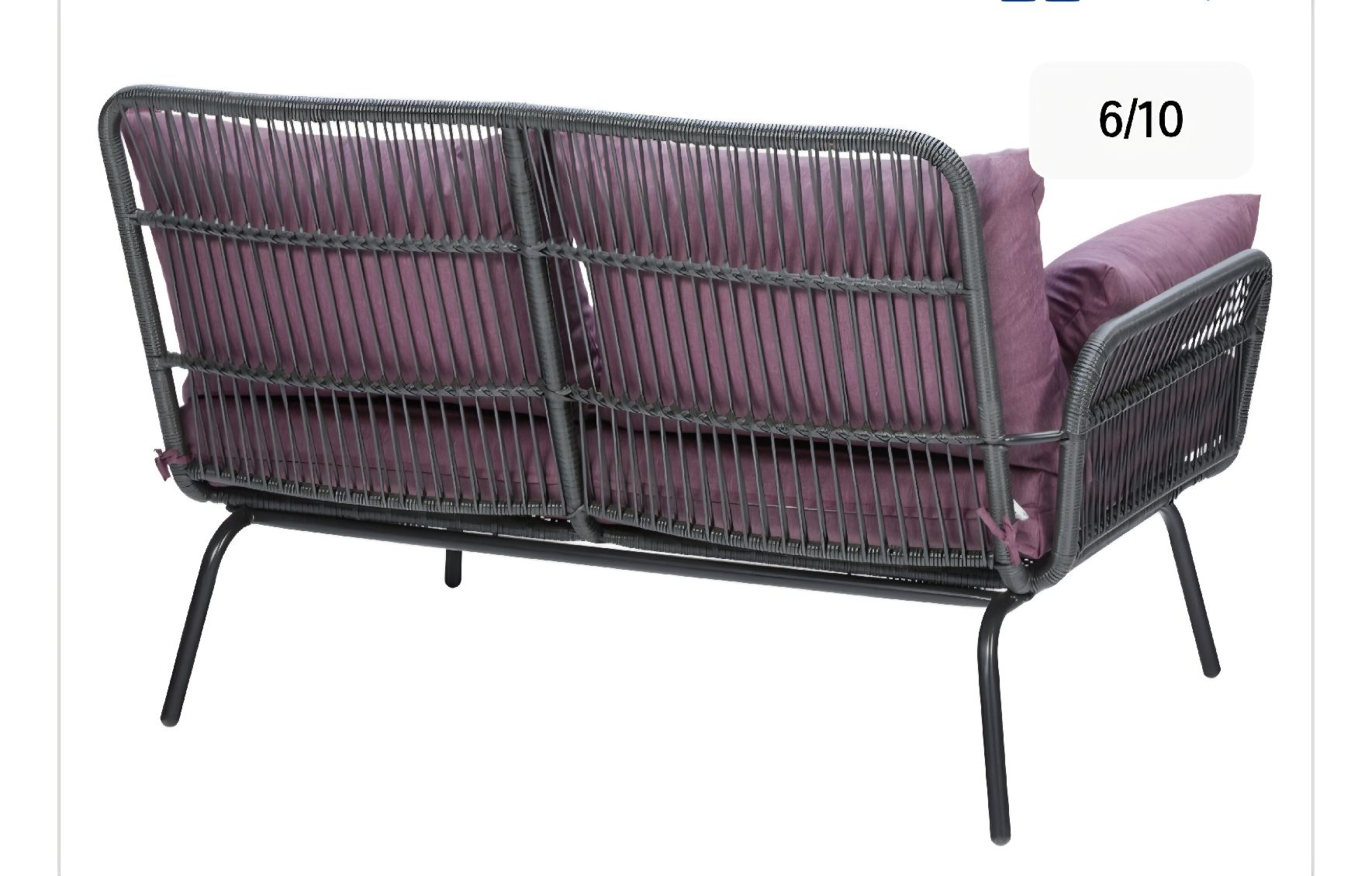 Sofas: Gartensofa Rattan mit Kissen 2-Sitzer – Neuf (Voir description) à Günsberg par Bari72 1