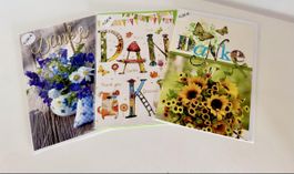 3x Dankeskarten – liebevoll & stilvolles Design