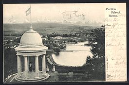 Bienne, Pavillon Felseck und Ortsansicht