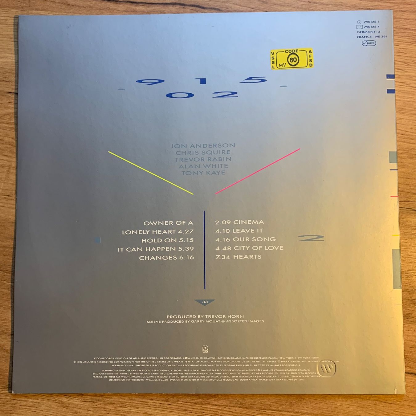 Schallplatten: YES - 90125...OG GER 1983...VG+/VG+ – Gebraucht aus Gals von Diskopatshop 1
