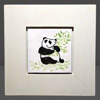 🐼 Herziges Panda-Kunstwerk – handgemalt & gerahmt! 🎋