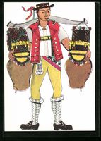 AK Appenzeller Senn mit Kuhglocken-Joch