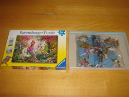 Puzzle 100XXL Einhorn mit Reiterin Ravensburger