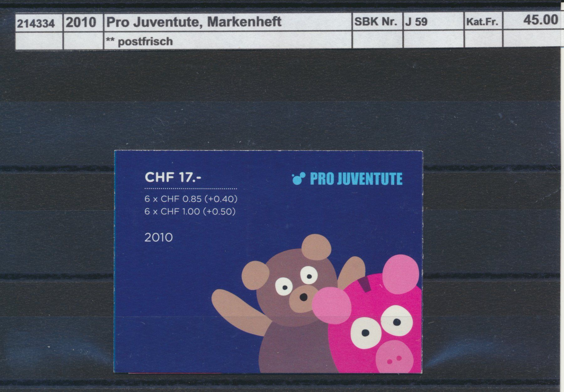 Tutti i francobolli: 2010 Pro Juventute, Markenheftchen, ** postfrisch – Nuovo (secondo la descrizione) da Winterthur venduto da Zupogeru