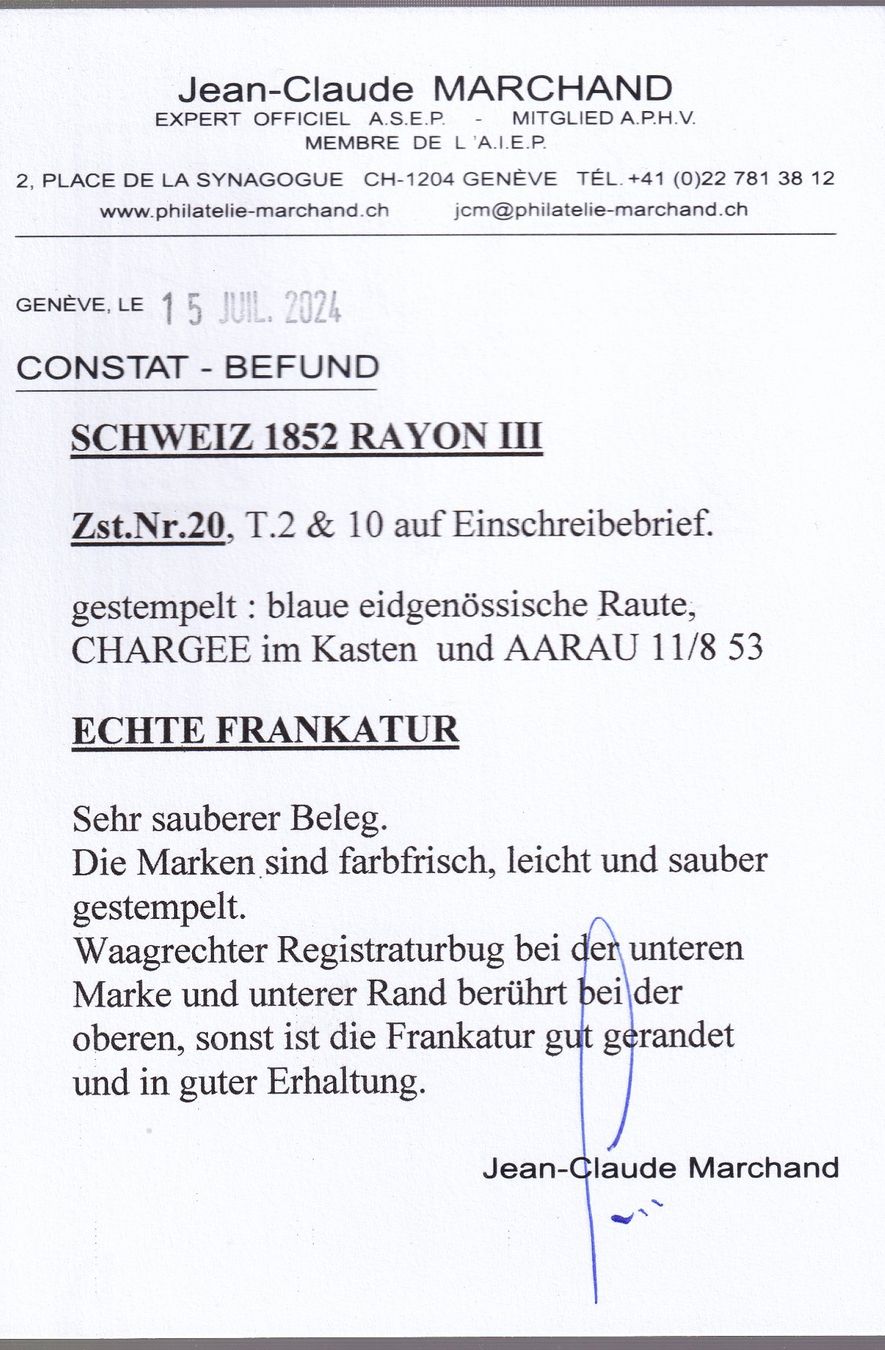 Tutti i francobolli: 15 Rp. RAYON III, Zst.Nr.20 – Usato da geneve venduto da philatelie-marchand 2
