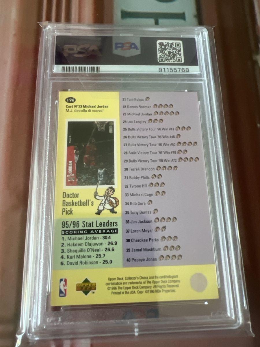 Carte jordan/Matt Geiger #196 (1996) PSA 9 (Neu und originalverpackt ...