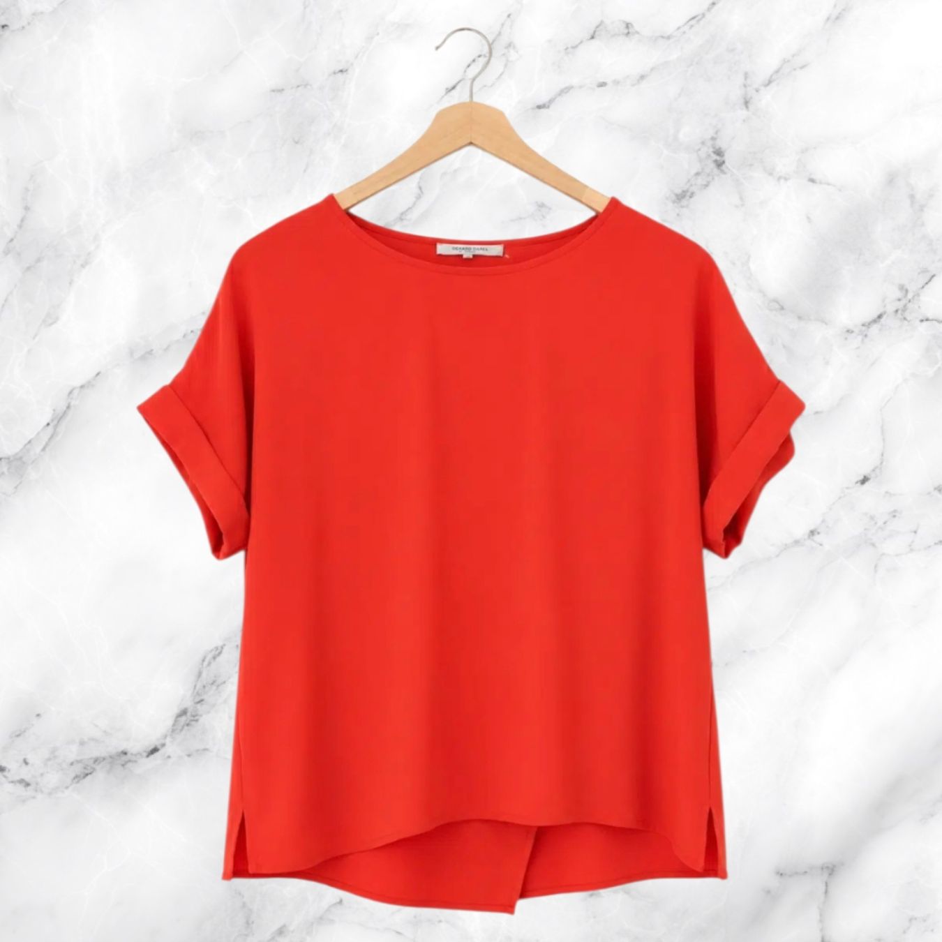 Gérard Darel Blusen: Gerard Darel Rote Bluse Kurzarm Top - Gr. 46 – Neu (gemäss Beschreibung) aus Le Locle von sAm_2112