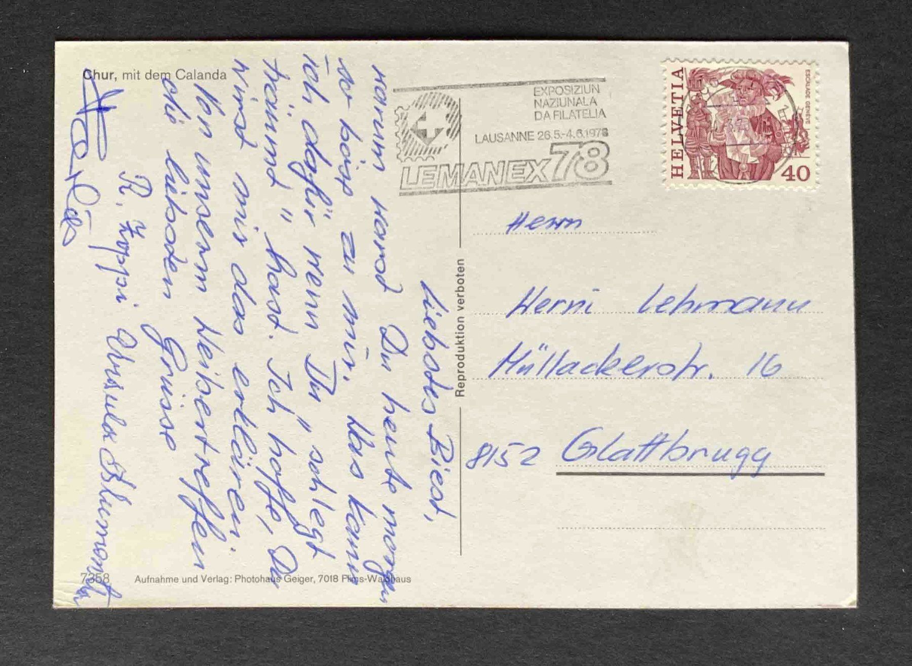 Cartoline postali: AK Chur mit dem Calanda – Usato da Goldau venduto da artelier1 1