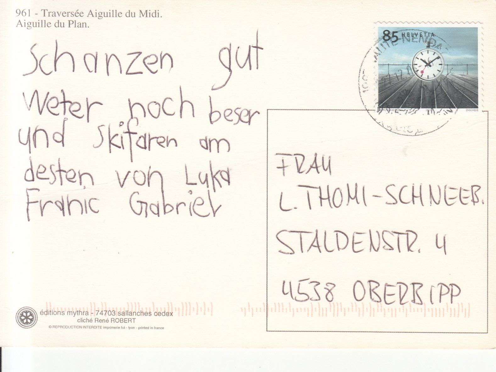 Cartoline postali: Aiguille du Midi 2003 – Usato da Bürglen TG venduto da StampGraf 1