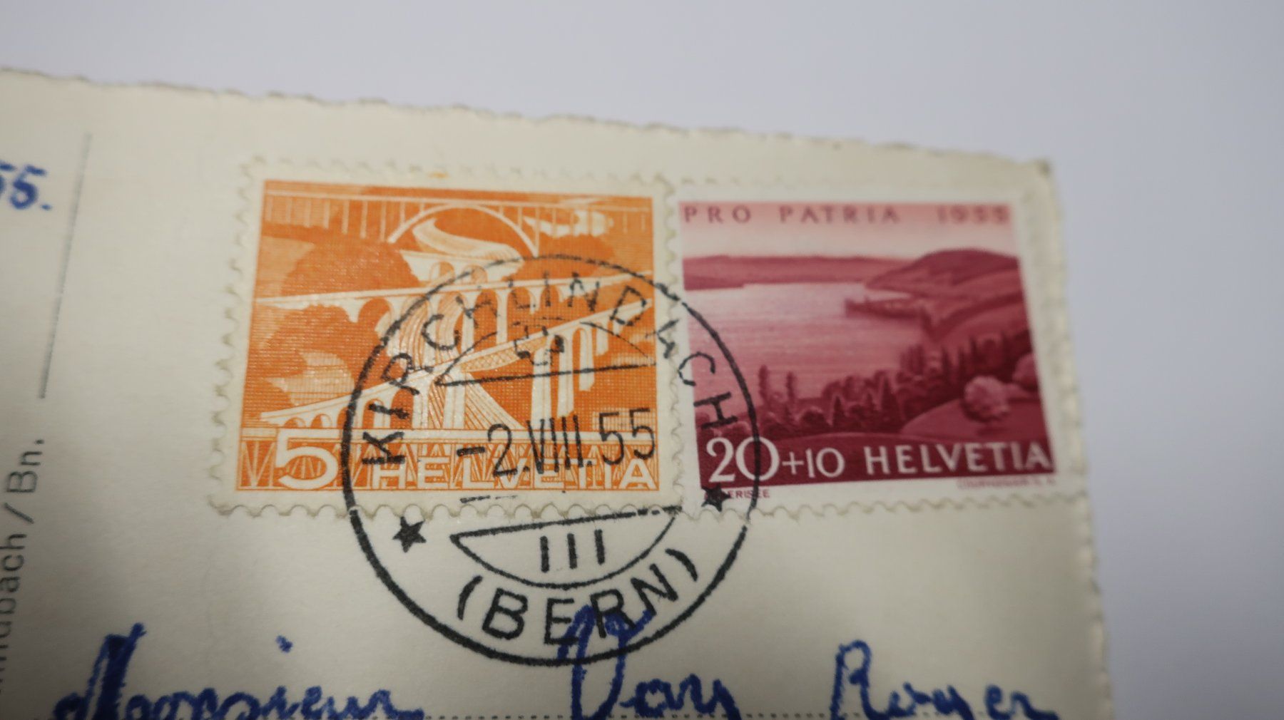 Cartoline postali: Oberlindach und die alpen 1955 – Usato da Cormoret venduto da Pascalll2001 5