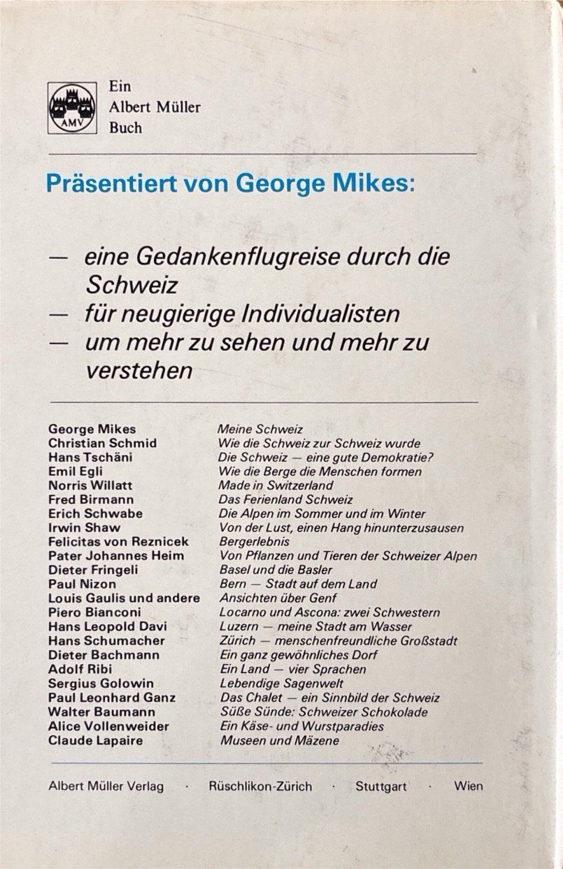 Libri: Mikes George, Die Schweiz – Nuovo (secondo la descrizione) da Sarnen venduto da Livres 1