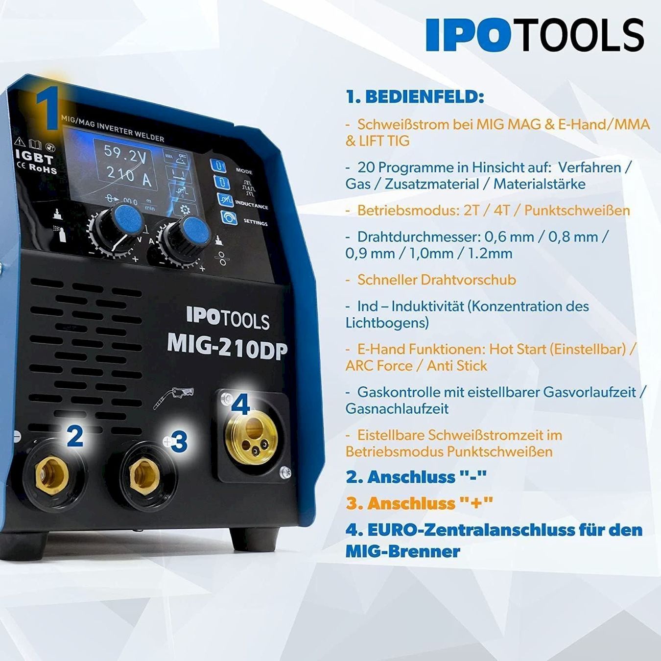 Löten & Schweissen: IPOTOOLS MIG-210DP MIG/MAG Schweißgerät – Neu und originalverpackt aus Bottighofen von zaap 7