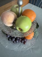Korb mit Obstdeko Glas 2-stufig Fruchtschale Dekoration
