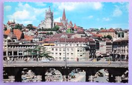 Lausanne - Le Grand Pont et la Cathédrale