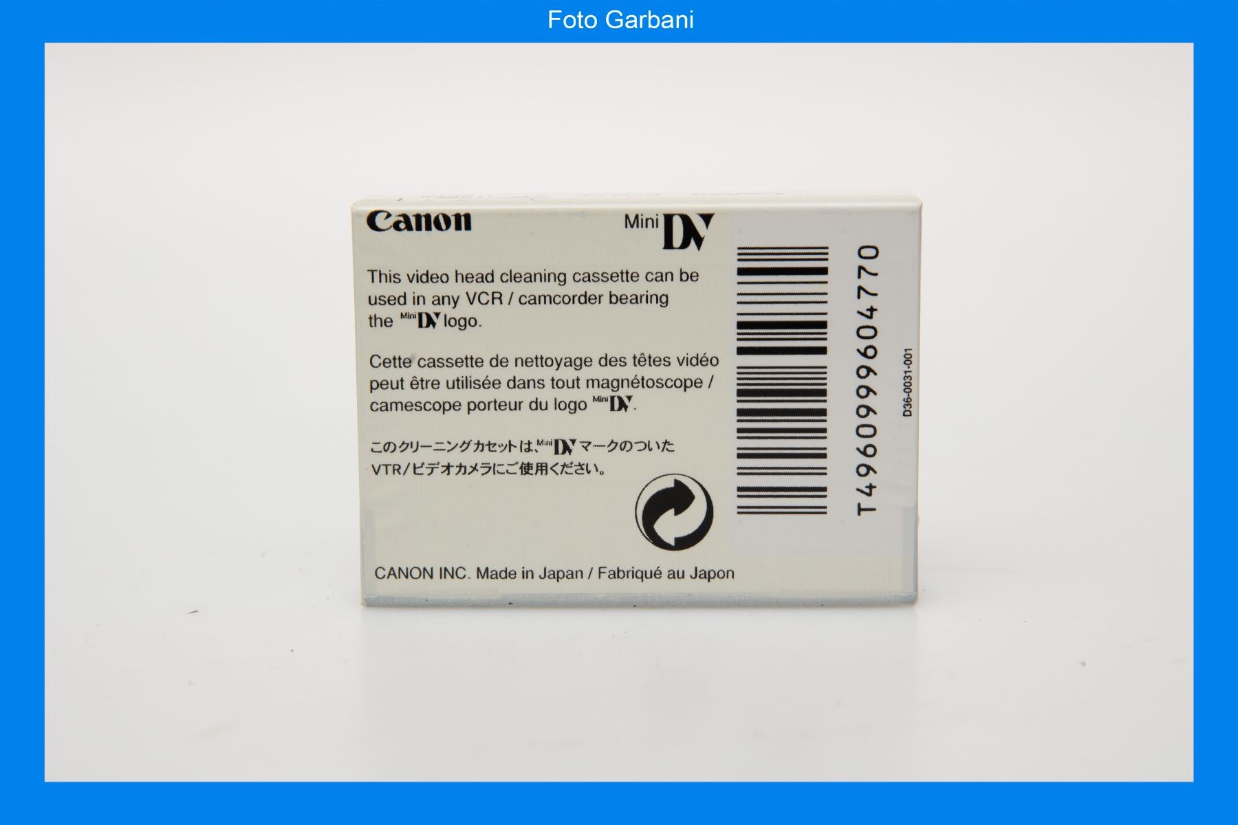 Cassette vuote: Canon Mini DV Head Cleaning Cassette DVM-CL – Usato da Muralto venduto da FotoGarbani 1