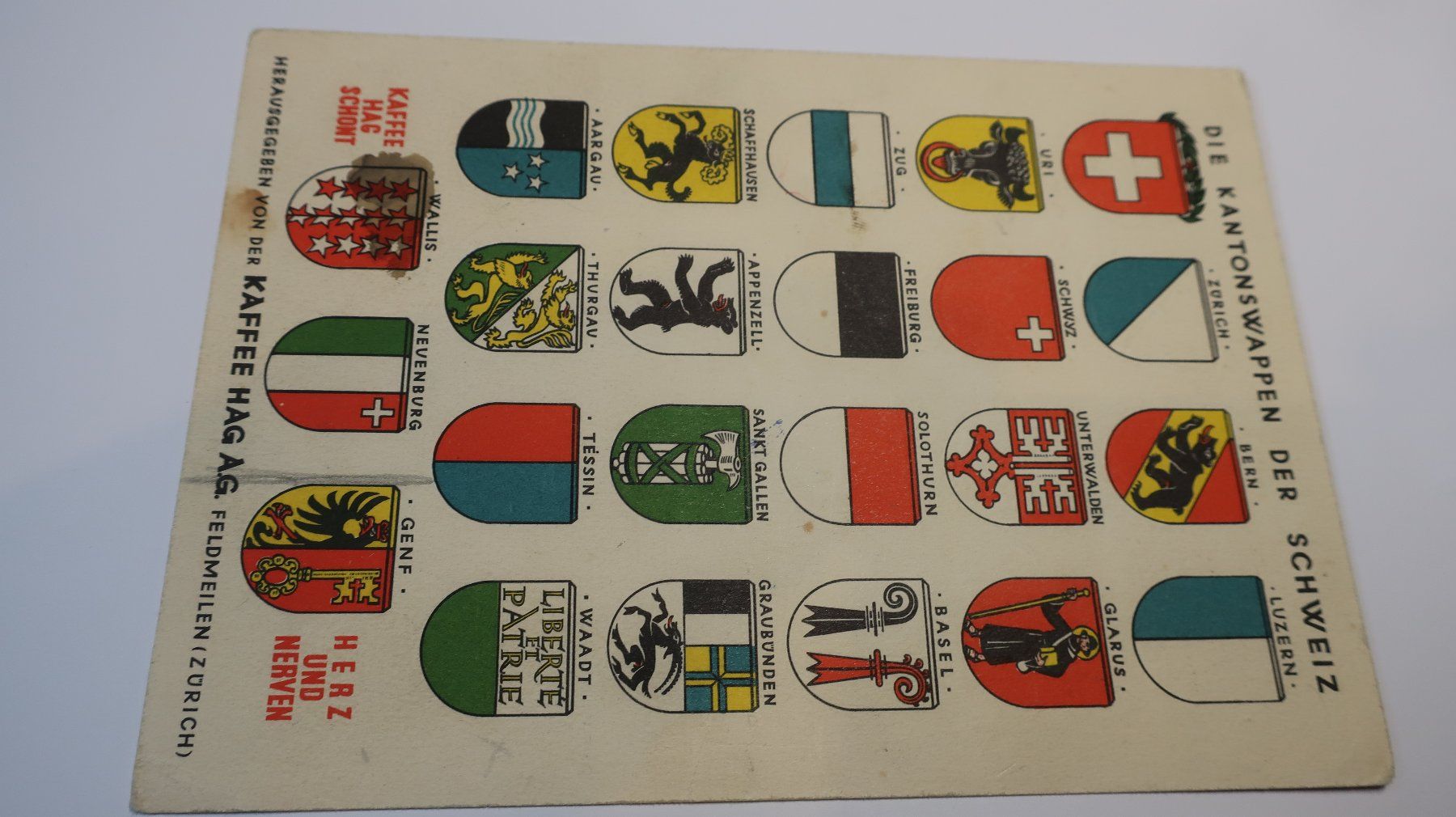 Ansichtskarten: Die Kantonswappen der Schweiz – Gebraucht aus Cormoret von Pascalll2001 1