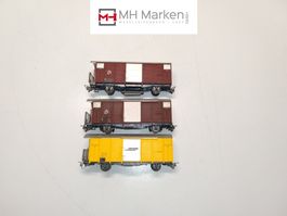 Bemo 3x div. gedeckte Güterwagen Rhätische Bahn H0m ohne OVP