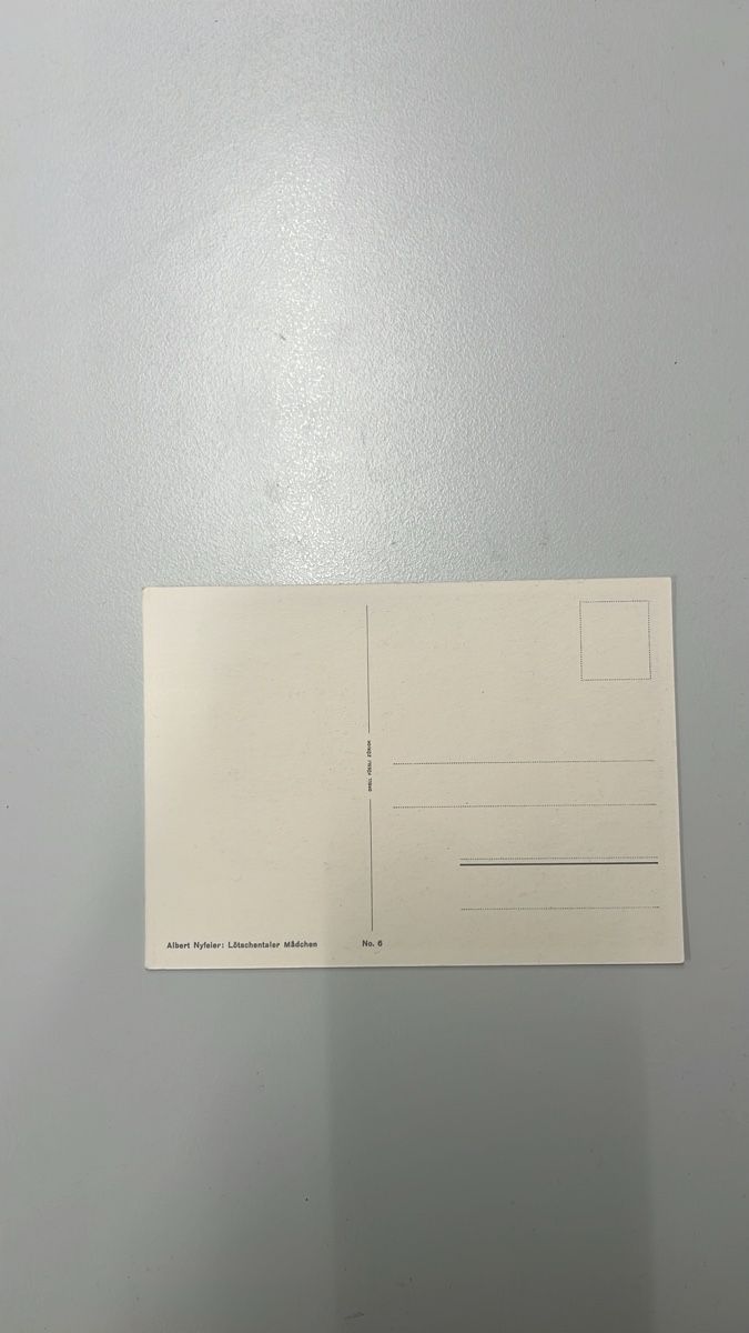 Ansichtskarten: Ansichtskarte Albert Nyfeler, Löttschenthaler Mädchen Nr 6 – Gebraucht aus Muttenz von Totkel 1