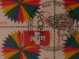 Briefmarken Helvetia: Viererblocke aus dem Jahr 1998.