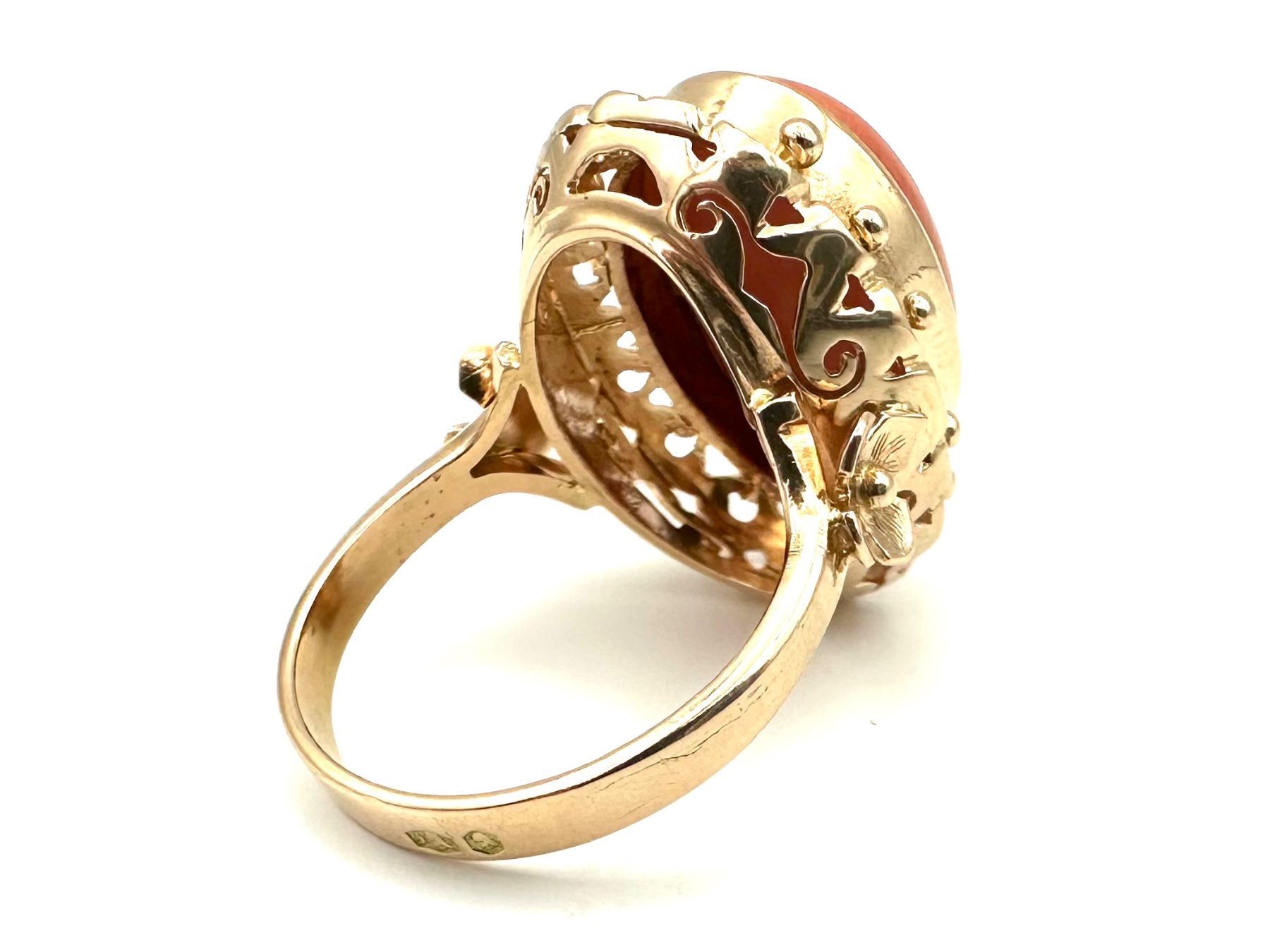 Anelli: Bague vintage or et corail – Usato da Renens VD venduto da Diademe.sarl 6