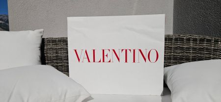 Valentino - Sac de shopping blanc grand format