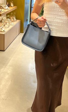 Blue petrol leather shoulderbag