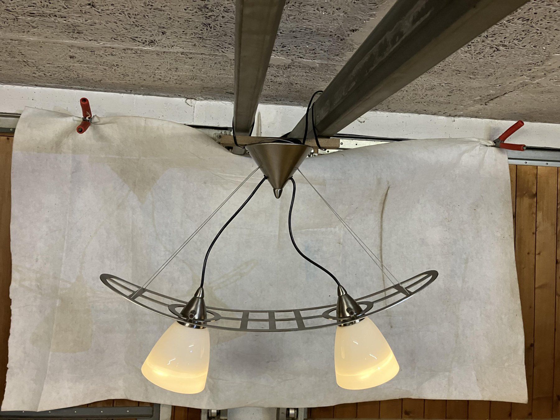Kronleuchter & Deckenlampen: DESIGNLEUCHTE AUS CHROMNICKELSTAHL – Gebraucht aus Weinfelden von Tissott 1