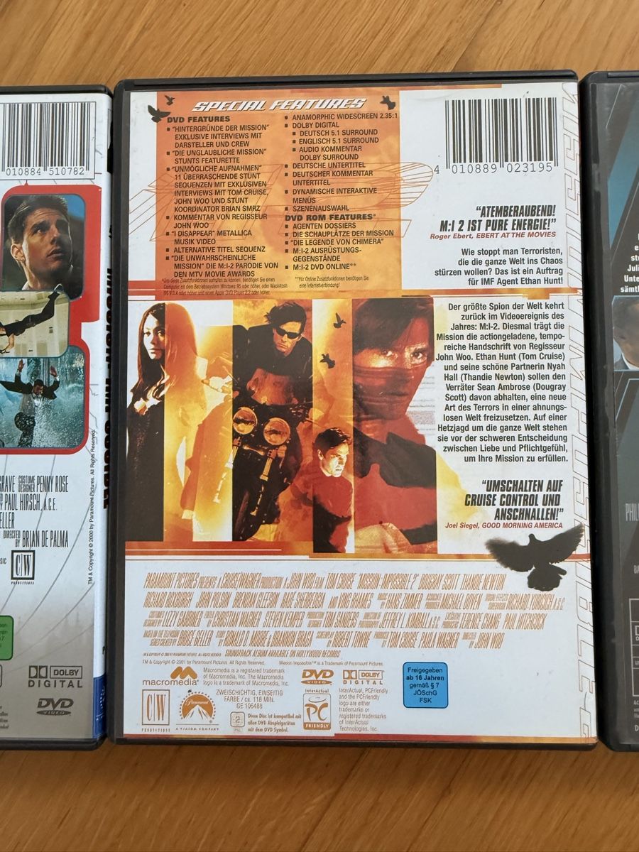 Tutti i DVDs: Mission Impossible DVD Set Teil 1 - 3 – Usato da Kölliken venduto da nerdorado 2