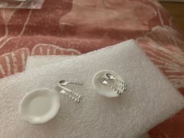 8 tlg. Essservice für die Puppenstube, Teller/Besteck, neu