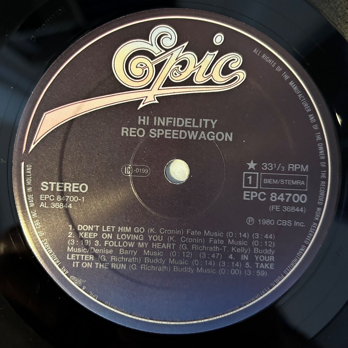 Dischi in vinile: REO Speedwagon - Hi Infidelity,  Vinyl LP – Usato da Aesch BL venduto da BernisFlomi 2