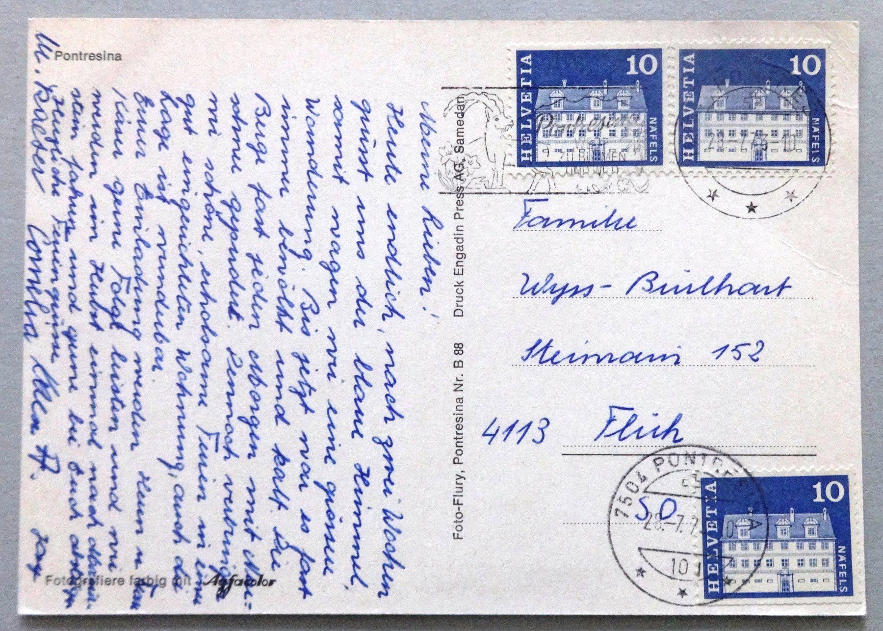 Cartes postales: Pontresina – D'occasion à Fétigny par Billy2miny 1