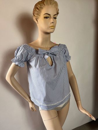 Bluse der Marke NAF NAF, Grösse M, Farbe Blau/Weiss