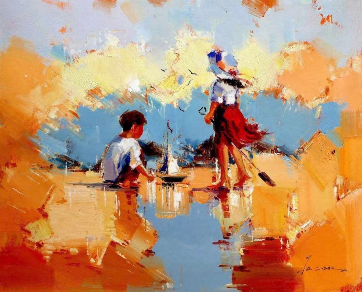 Riproduzioni & Creazioni: Sylt - Spielende Kinder am Strand – Nuovo (secondo la descrizione) da Larnaca venduto da KunstDepot24
