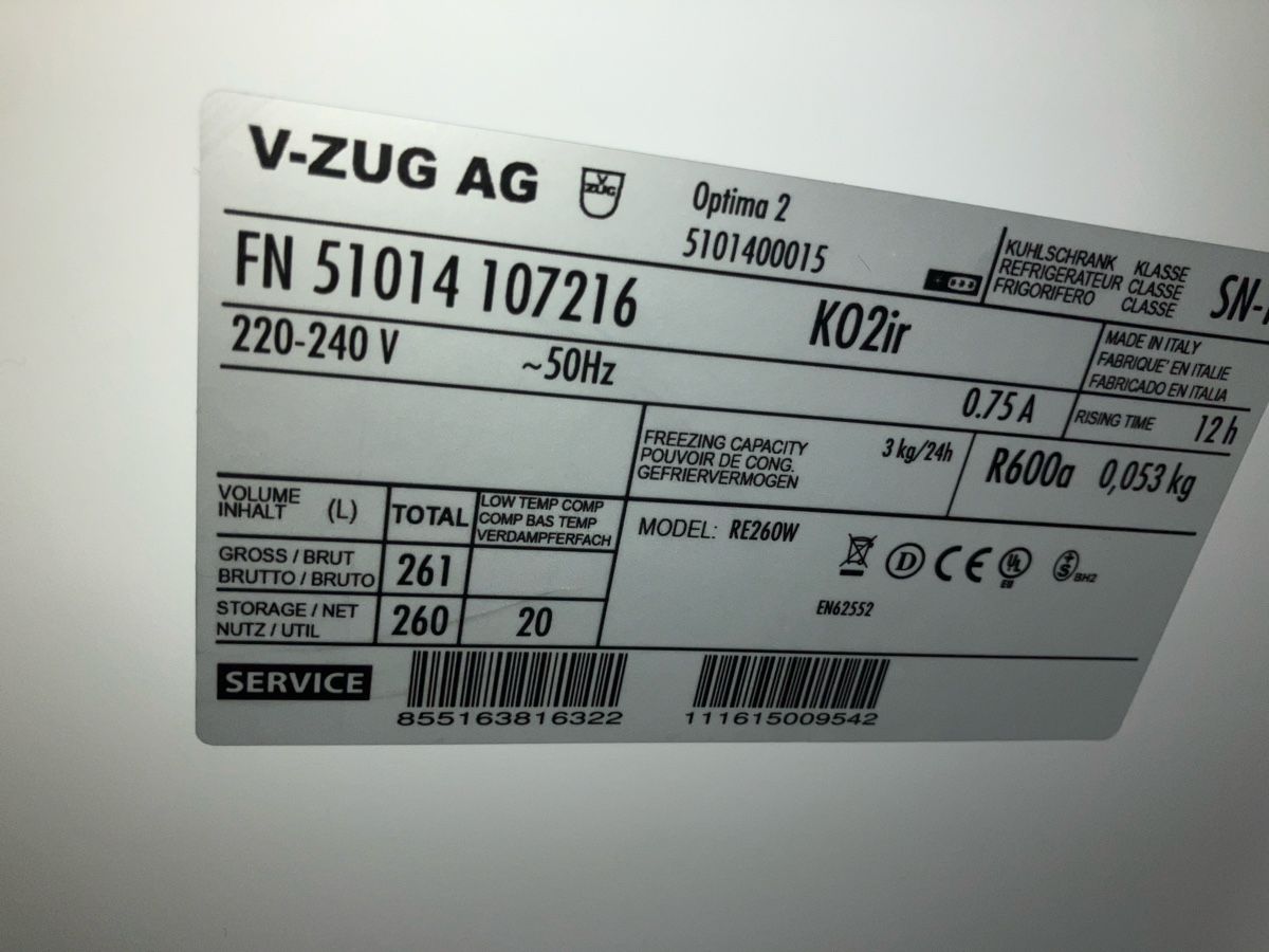 Kühlschrank: V Zug Kühlschrank – Gebraucht aus Birrwil von nicole86ch 1