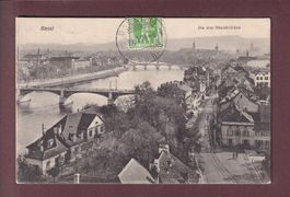 BASEL - Die Drei Rheinbrücken - 1908