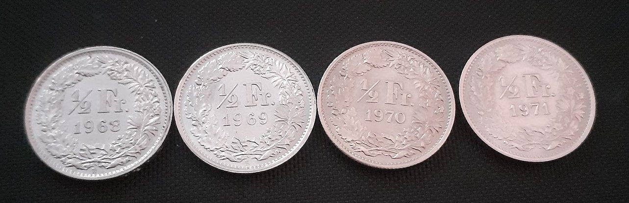 Tutti le monete: 1/2 Franken 1968-1971 – Usato da Egolzwil venduto da Chaeferli