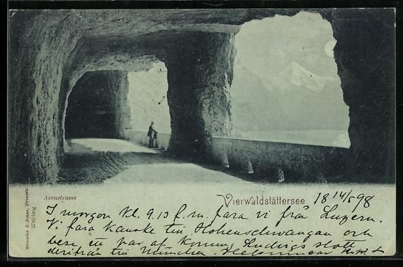 Cartoline postali: Mondschein-AK Axenstrasse /Vierwaldstät – Usato da Berlin venduto da bartko-reher