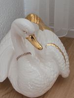 Deko Schwan Ahura Keramik weiss  gold