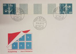 B54) 1968, Standeslaufer Zwischensteg Illustrierter FDC