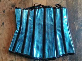 Burleska Korsett / Corsage blau metallic  22  *NEU*